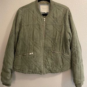 Anthropologie Quilted Bomber Jacket